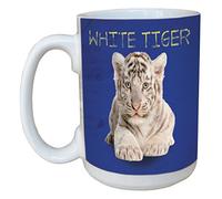Tree-Free Greetings 45792 15 oz Eric Isselee White Tiger Ceramic Mug with Full-Sized Handle