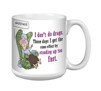 Tree-Free Greetings Aunty Acid Standing Up Too Fast Coffee Mug, Ceramic, Multi-Colour, 591 ml