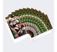 Tree-Free Greetings Christmas Cards and Envelopes, Set of 12, 4 x 6, Cat Nap Santa (FS93513)