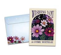 Tree-Free Greetings - Cosmic Floral Birthday Card - Cosmic Wishes