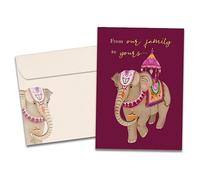Tree-Free Greetings Diwali Single 5"x7" Greeting Card with Matching Envelope, Eco Friendly, Made in USA, 100% Recycled Paper, Heartfelt, For Everyone, From Our Family (GO64411)