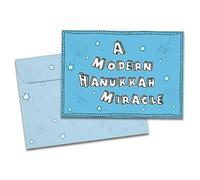 Tree-Free Greetings Hanukkah Cards and Envelopes, Set of 10, 5 x 7, Modern Miracle (HB93382)