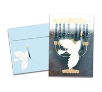 Tree-Free Greetings - Hanukkah Greeting Card - Artful Designs - 10 Cards + Matching Envelopes - Made in USA - 100% Recycled Paper - 5"x7" - Jerusalem Menorah (HB53490)