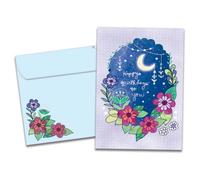 Tree-Free Greetings - Magical Moon Flowers Birthday Card - Celestial Magic