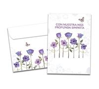 Tree-Free Greetings - Spanish Sympathy Cards - Artful Designs - 1 Card + Matching Envelopes - Made in USA - 100% Recycled Paper - 5"x7" - Simpatia Flowers (GO64632)