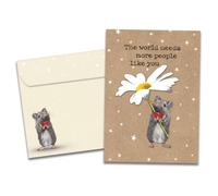 Tree-Free Greetings - Uplifting Encouragement Card - Mouse Sunshine