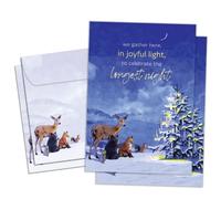 Tree-Free Greetings - Winter Solstice Greeting Cards - Artful Designs - 2 Cards + Matching Envelopes - Made in USA - 100% Recycled Paper - 5"x7" - Joyful Winter (GT69326)