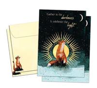 Tree-Free Greetings - Winter Solstice Greeting Cards - Artful Designs - 2 Cards + Matching Envelopes - Made in USA - 100% Recycled Paper - 5"x7" - Celebrate the Light (GT65403)
