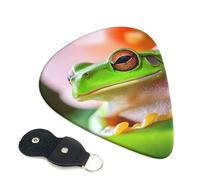 Tree Frog 6 Pack Guitar Picks With Holder, Personalized Guitar Plectrums Non-Slip Portable Ukulele Bass Picks 0.46mm For Acoustic Guitar Lovers Gifts