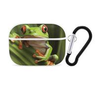 Tree Frog AirPods Pro 2 Case Cover, Shockproof Hard Shell Protective Case for Women Men, Compatible with Airpod Pro Case 2nd/1st Generation with Keychain-White