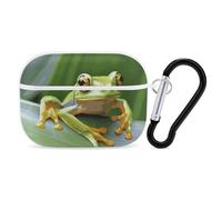 Tree Frog Baby AirPods Pro Case Cover with Keychain Ring PC Hard Shell Protective Case for AirPods Pro 2nd for Women Men Generation Easy Open Full Drop Protection Cover White-Style
