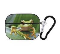 Tree Frog Baby AirPods Pro Case Cover with Keychain Ring PC Hard Shell Protective Case for AirPods Pro 2nd for Women Men Generation Easy Open Full Drop Protection Cover Black-Style
