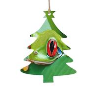 Tree Frog Baby -Print Christmas Wooden Ornaments 2PCS- Handmade Eco-Friendly Hanging Decor For Tree Gifts Holiday Festivities.