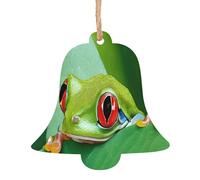 Tree Frog Baby -Print Christmas Wooden Ornaments 2PCS- Handmade Eco-Friendly Hanging Decor For Tree Gifts Holiday Festivities.