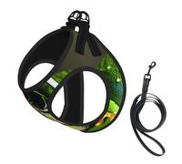 Tree Frog Baby Print Dog Harness Reflective Pet Vest Harness Puppy Harnesses Leash Set,For Walking Training
