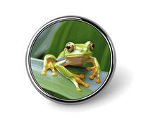 Tree Frog Baby Round Badge Cute Enamel Lapel Pin Brooches Button Pin Personalized Clothing Decoration Unisex Badge Holder Hats Bags Shirts Decor