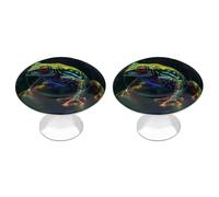 Tree Frog Cabinet Knobs, 2-Pack Silver Stainless Steel Drawer Pulls with Screws, Elegant Hardware for Dressers, Kitchen,Cabinets & Desks