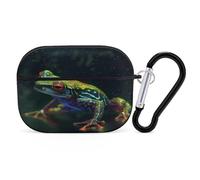 Tree Frog Earbuds Organizer Shockproof Protective Airpods Pro Cover with Carabiner Clip Anti Fall Carrying Earphone Case Cover for Airpods Pro 2nd Generation Black