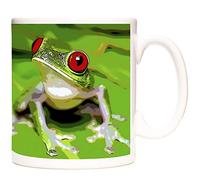 Tree Frog Gift Mug - 11oz Ceramic Coffee Cup with Green Frog Design, Dishwasher & Microwave Safe, Double-Sided Print - Perfect Animal Lover Gift