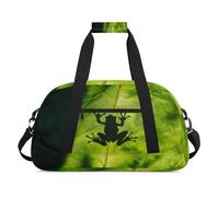 Tree Frog Green Leaf Duffel Bags for Women Men Kids Girls Boys Overnight Weekender Travel Bag 24L Sport Gym Duffel Bag Practice Tote Carry Bag
