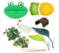 Tree Frog Habitat - ABS PVC Tank Accessories Kit | Climbing Feeding Decor | Frog Tank Accessories - ABS PVC Habitat Set | Feeding Climbing Decor | Resting Plants For Toad Amphibian Terrarium