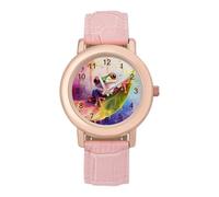 Tree Frog on A Leaf Cute Watches for Women Fashion Paint Adjustable Wrist Watch Work Workout