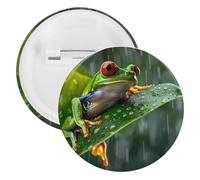 Tree Frog on A Rainy Tree Buttons Pin Badges Tinplate Lapel Pins Crafts for Shirts Clothes Bag Accessory 12PCS