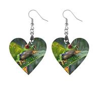 Tree Frog on A Rainy Tree Earrings Wooden Dangle Earring Drop Earrings Pendants Craft for Women