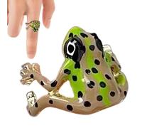 Tree Frog Ring, Adjustable Frog Ring, Cute Animal Rings with Frog Tree on Frog, Funny Realistic Finger Band for Women, Birthday for Girls, Consulte la descripción, See description, See