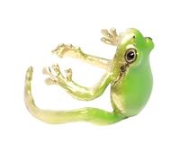 Tree Frog Ring - Adjustable Resin Ring, Cute Animal Ear Clip, Original Jewellery, No Piercing, Adorable Animal Jewellery Set, Costume Accessory for Children of All Ages, Siehe Beschreibung, Metal, No