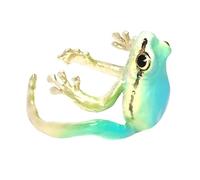 Tree Frog Ring - Hand Molded Resin Ornament Flexible Open Band Structure Detailed Amphibian Shape Artistic Design Comfortable Grip Fashion Jewelry Piece Statement Styling Accent Creative Wearable Char