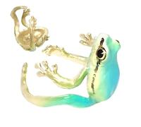 Tree Frog Ring - Metal 2.5x2.5x2cm | Open Frog Ring | Resin Adjustable Open Animal Ear Cuffs | Vintage Toad Opens Rings Animal Finger Rings For Fashion Accessories And Jewelry Collection