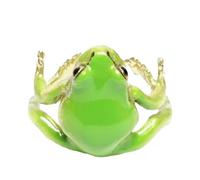 Tree Frog Ring - Resin Crafted Adjustable Open Design Lightweight Comfort Fit Animal Inspired Accessory Smooth Texture Finish Creative Character Styling Decorative Wearable Piece Unique Fashion