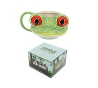 Tree Frog Shaped Ceramic Mug with Novelty Handle - Fun, Food-Safe Drinkware (Not Dishwasher or Microwave Safe)