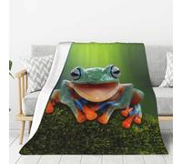 Tree Frog Throw Blanket 30x40 Inch, Super Soft Cozy Plush Throw Blanket for Couch Sofa Bed, Lightweight Fuzzy Comfy Warm Flannel Blanket & Throws All Season Use