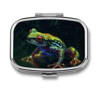 Tree Frog Travel Pill Organizer A Daily Pill Box for Supplements 2 Compartment Pill Case Convenient for Carrying and Storing Medicines Box