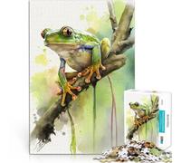Tree Frog Watercolor1000 Piece Jigsaw Puzzles for teenagers Jigsaw Educational Games Wall Decoration Unique Birthday and Xmas Gifts 38x26cm
