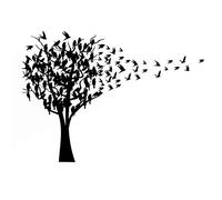 Tree Full of Birds Reusable Stencil A3 A4 A5 & Bigger Sizes Shabby Chic / T46 (PVC Reusable Stencil, A3 Size - 297 x 420 mm, 11.7 x 16.5 in)