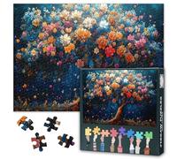 Tree Games - Colorful Blooming Flowers - Magical Trees - 1000 Piece Jigsaw Puzzle For Adults -Challenging Puzzle Perfect for Game Nights - Finished Size is 20x27 inches