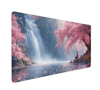 Tree Gaming Mouse Mat, Landscape Mouse Pad Large 40x20in, Desk Mat with Non-Slip Rubber Base, Gaming Accessories, Stitched Edge Design XL Mousepad, Desk Pad, for Office, Computer Accessories, 2-6659