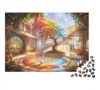 Tree Glass Hall 1000pcs For Adults Mini Puzzle Challenging | 70x50cm Cardboard Living Room Decor Durable Structure Birthday Gift Mind Relaxation