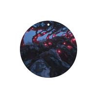 Tree Growing On Rock Pattern Car Air Fresheners 4 Pcs Round Shape Hanging Aromatherapy Tablets Scented Fresheners For Bedroom Bathroom