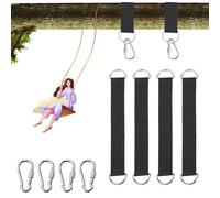 Tree Hammocks Straps Heavy Duty, Durable Swing Straps Double Fabric, with 4 Thickened Stainless Steel Safe D-ring 4 Packs