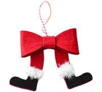 Tree Hanging Christmas Bow Ornaments Featuring Non Woven Fabric Material and Contemporary Style for Festive Decoration (Bow Tie - D)