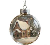 Tree Hanging Christmas Ornaments Featuring Vintage Baubles with Santa Claus and Snowman Designs for Festive Decoration in Homes and Parties Made of Plastic (Christmas Cottage)