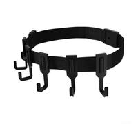 Tree Hanging Strap 150cm 6 Hooks for Gear | Abrasion-resistant nylon, plastic coated hooks, protects bark, 59in length, black outdoor design(6 hooks)