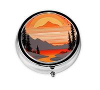 Tree Hills and Riversthree-Compartment Small Medicine Box, Portable, Can Store Vitamins, Fish Oil and Health Products.