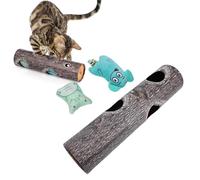 Tree Hole Cat Roller Toy, Interactive Multi Hole Trunk with Plush Bells and Catnip, for Cats of All Breeds and Ages
