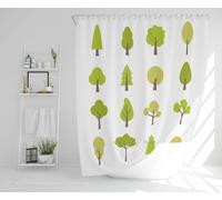 Tree Illustrations Designer Shower Curtain Benjamin Tate Design Natural One Size