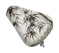 Tree Image Chinese Calligraphy Bike Seat Cover Waterproof Oxford Fabric, Universal Adjustable Bicycle Saddle Cover with Drawstring Easy Install Protective Rain Dust Covers for Women Men